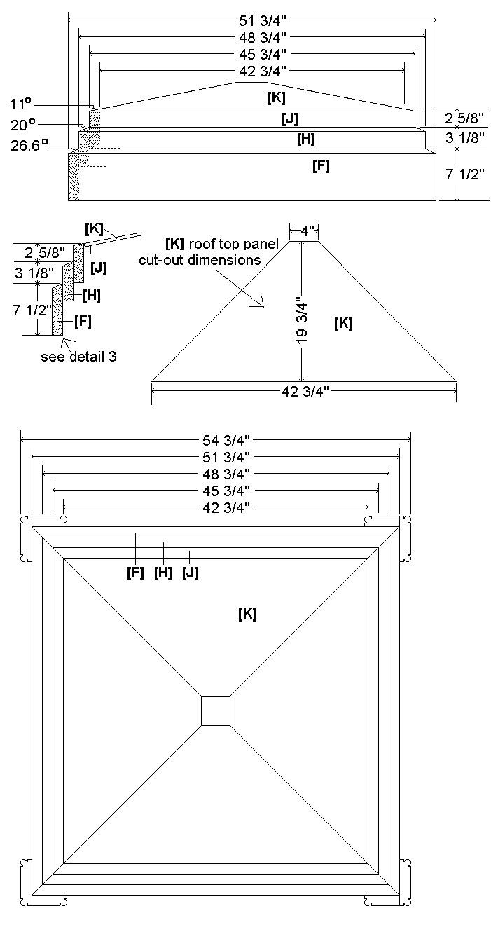 Tardis Plan : top and roof - imperial version