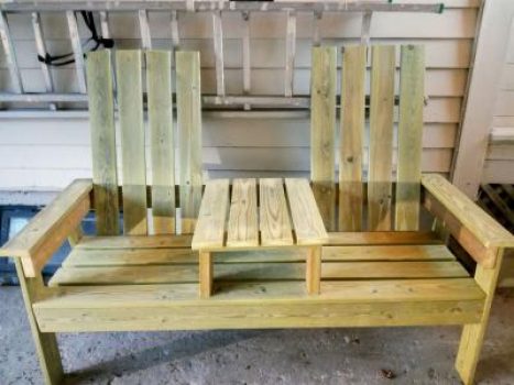 Two seater discount bench with table