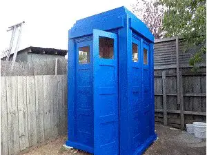 Get a blue door- stick up some signs - et voila Tardis! I'…