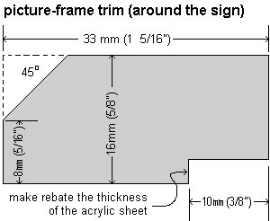 Tardis plan : trim around the sign