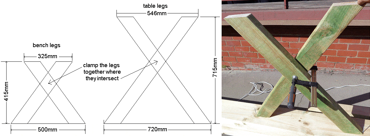 How to build a cross-leg garden table & bench | BuildEazy